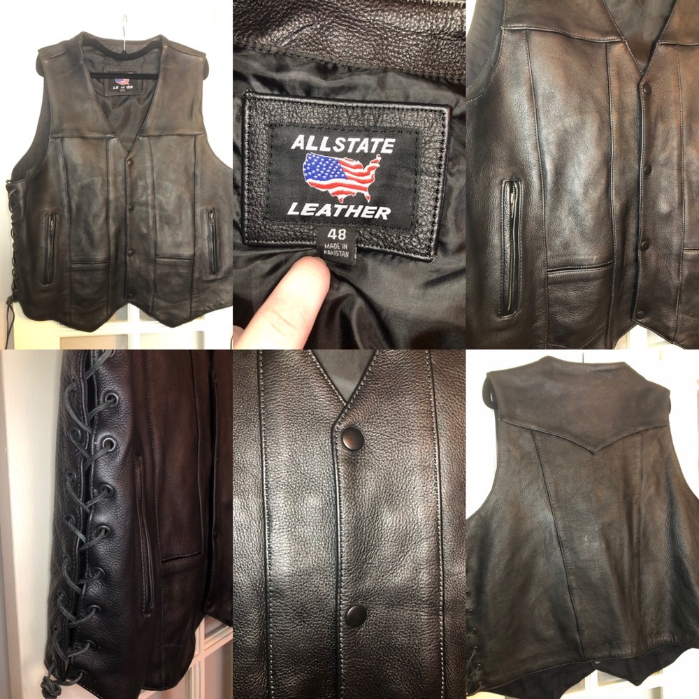 MEN'S 10 POCKET LEATHER VEST 🏍 Motorcycle
